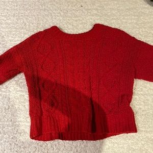 garage red sweater